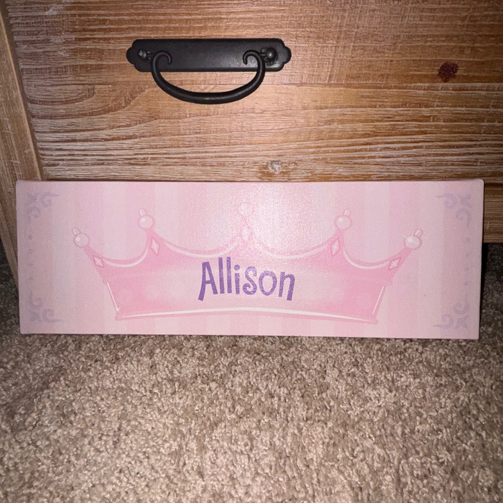Pink Crown Name Plaque